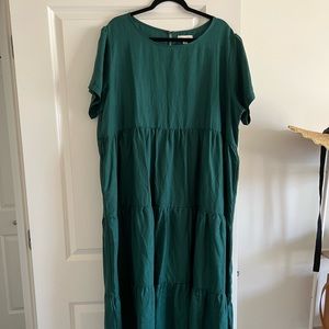 Chalet Tiered Dress in Evergreen
